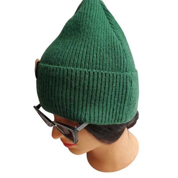 VGOGFLY Deep Green Knit Beanie Cap OS - Picture 5 of 10